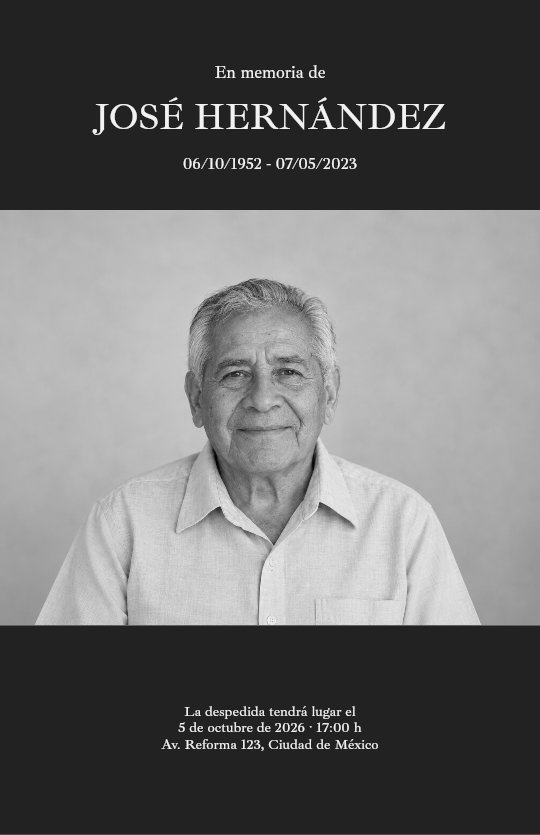 Folleto conmemorativo de 4 páginas